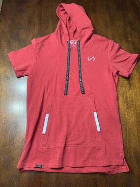 TLF Men's Coral Red Short Sleeve Hooded Tee